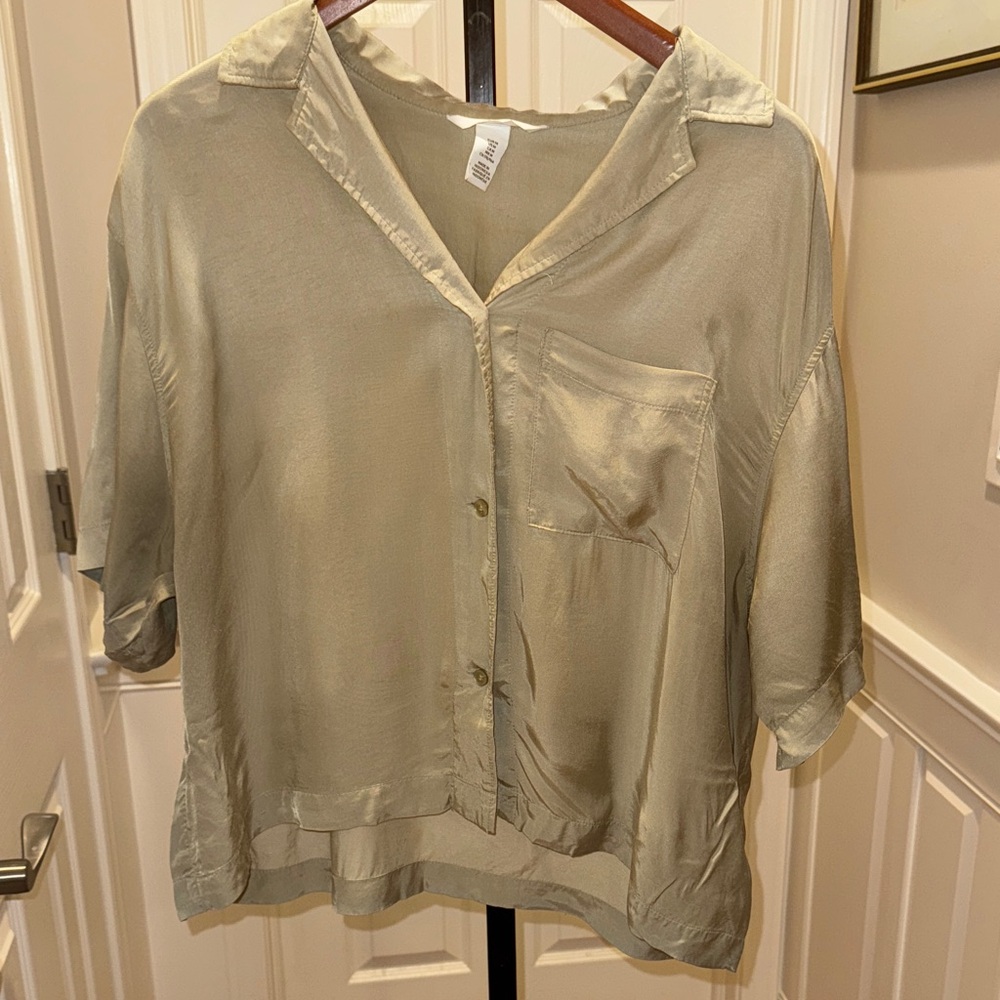 H&M Sage Button-Down Shirt